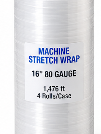 Machine Stretch Wrap – 16 in, 80 Gauge, 1,476 ft, 4/Case (Copy)
