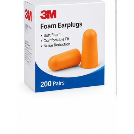 3M Foam Earplugs – 200/Box