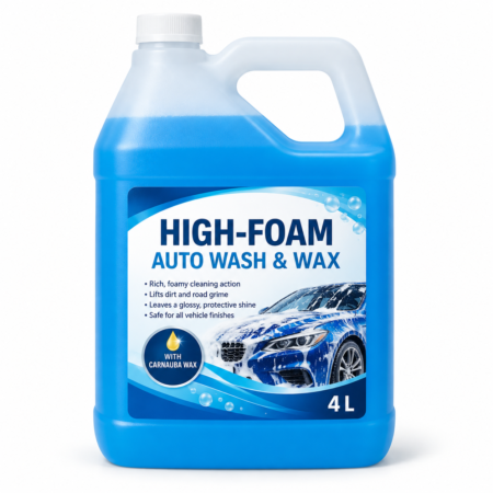 High-Foam Auto Wash & Wax – 4 × 4 L