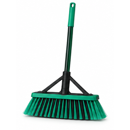 Ryno Heavy-Duty Complete Broom – 24 in, Green/Black