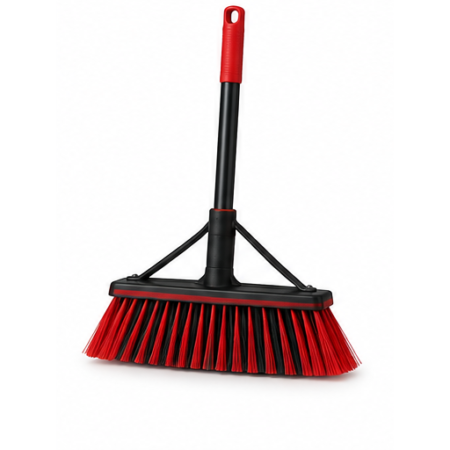 Ryno Heavy-Duty Complete Broom – 24 in, Red/Black