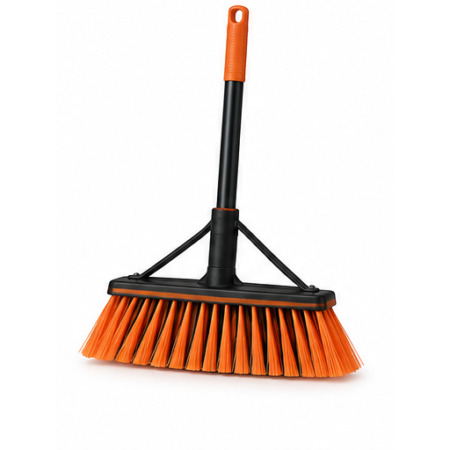 Ryno Heavy-Duty Stiff Broom – 24 in, Orange/Black