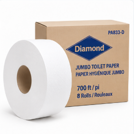 Diamond Jumbo Toilet Paper – 700 ft, 8 Rolls/Case