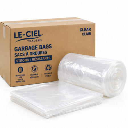Clear Contractor Garbage Bags – 35 × 50 in, 50/Case, 3 mil