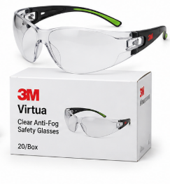3M Virtua Clear Anti-Fog Safety Glasses – 20/Box