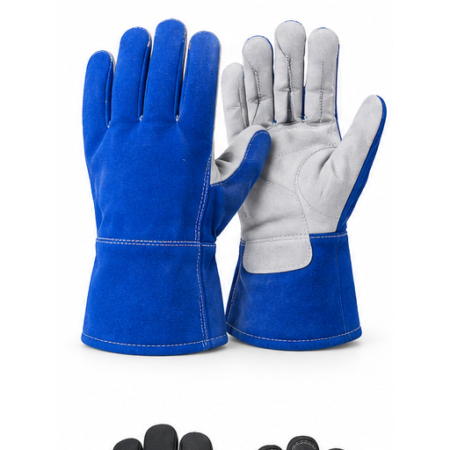 Blue Side-Split Leather Welding Gloves – 12 Pairs