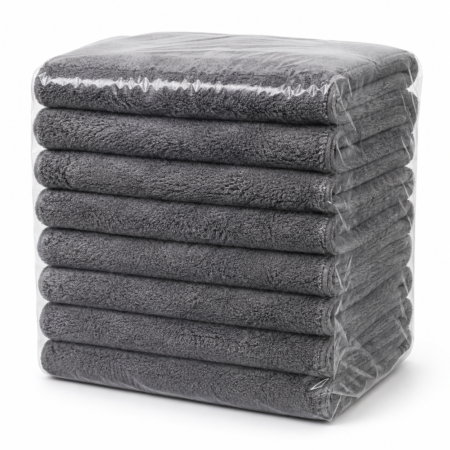 Grey Ultra-Plush Microfiber Cloths – 24 × 24 in, 10-Pack